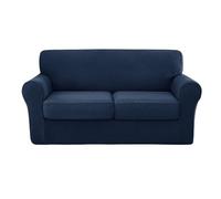 Copridivano elasticizzato aggiornato, 3 pezzi, 2 posti, con 2 cuscini separati, in spandex (blu navy a 2 posti)