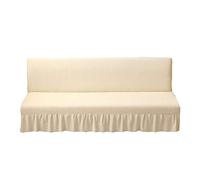Copridivano elasticizzato anti-polvere e antigraffio, per divano a 3 posti, lavabile, con braccioli inclusi, adatto per 119,4 cm e 150 cm, colore: bianco crema