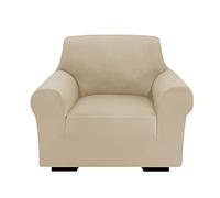 Copridivano elasticizzato beige - Protezione elastica in spandex per mobili per divano e poltrona a 1 posto, fodera resistente, facile da pulire, elegante decorazione per la casa