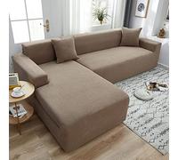 Copridivano elasticizzato con chaise longue in velluto antipolvere universale resistente all'usura quattro stagioni marrone chiaro 1 posto 90 140 cm arredamento soggiorno