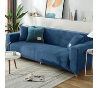 Copridivano elasticizzato, copridivano universale turchese in peluche for divano da 1/2/3/4 posti con braccioli for la protezione dei mobili(Bleu Saphir,2-Seater)