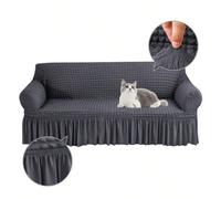 Copridivano elasticizzato da 1234 posti, copridivano, protezione per mobili lavabile, copridivano letto con fondo elastico e gonna per animali domestici TESSUTO DI PRIMA QUALITÀ: questa morbida fodera