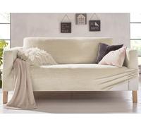 Copridivano Elasticizzato Effetto Velluto Modello Morbidissimo Colore Panna