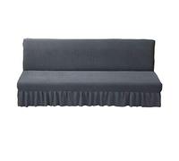 Copridivano elasticizzato full size a 3 posti, lavabile, antipolvere, antigraffio, in spandex senza braccioli, adatto per divano letto M (129,4 cm 150 cm), grigio scuro