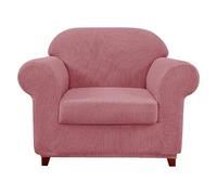 Copridivano elasticizzato in jacquard, 3 pezzi, per divani a 2 posti, con 2 cuscini separati, ricambio in tessuto spandex durevole (polvere di gomma, 1 posto)