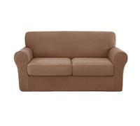 Copridivano elasticizzato in spandex per divano a 2 posti, con 2 cuscini separati, ricambio durevole, 3 pezzi (caffè a 2 posti)