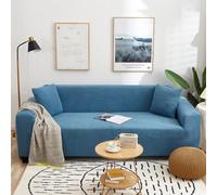 Copridivano elasticizzato in tinta unita Morbido e delicato sulla pelle Copridivano completo per divani da salotto Copridivani Protezioni per mobili Adatto a tutte(Size:4 Seater(235-300cm),Color:Blu)