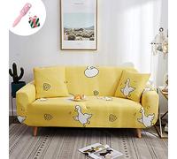 Copridivano Elasticizzato Moderno 2 posti, Morbuy Fodera Copridivani Universale per Divano con Corda Fissa, Sofa Protettore Copertura Divano Antiscivolo (3 posti,Giallo)