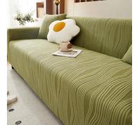 Copridivano Elasticizzato per 1, 2, 3, 4 e 5 posti, Copertura Completa, Protezione per Animali Domestici, copricuscini Spessi e Testurizzati, Protezione per mobili, Verde Matcha, 4 posti