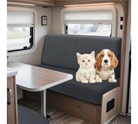 Copridivano Elasticizzato per Camper 2 Pezzi, Copertura Divano in Antiscivolo, Lavabile E Traspirante, Copridivano Stretch/Proteggi Divano Polvere, Graffi di Animali(Gray,1 Set (2PCS))
