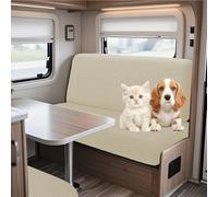 Copridivano Elasticizzato per Camper 2 Pezzi, Copertura Divano in Antiscivolo, Lavabile E Traspirante, Copridivano Stretch/Proteggi Divano Polvere, Graffi di Animali(Beige,1 Set (2PCS))