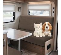 Copridivano Elasticizzato per Camper 2 Pezzi, Copertura Divano in Antiscivolo, Lavabile E Traspirante, Copridivano Stretch/Proteggi Divano Polvere, Graffi di Animali(Brown,1 Set (2PCS))