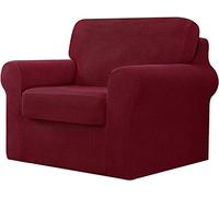 Copridivano elasticizzato per divano a 1 posto, con schienali separati e protezione per il cush, perfetto per animali domestici e bambini, adatto per pelliccia da 80120 cm, colore: rosso vino
