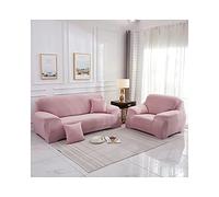 Copridivano elasticizzato per divano a 2 posti, tinta unita, in poliestere, rosa, fodera elastica per divano a 2 posti, decorazione elegante per la casa