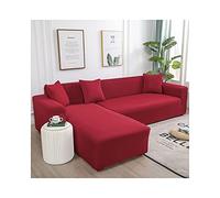 Copridivano elasticizzato per divano a 3 posti, tinta unita, in tessuto elastico, design elegante, in poliestere resistente, universale, perfetto per l'arredamento del soggiorno