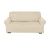 Copridivano elasticizzato, protezione per mobili in spandex elastico, per divano e poltrona a 2 posti, colore beige, resistente ed elegante per la casa