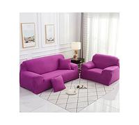 Copridivano elasticizzato senza braccioli, copridivano a 2 posti, tinta unita, colore rosa, rosso, viola, poliestere, perfetto per la decorazione della casa