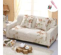 Copridivano Elasticizzato Tre Due posti con Penisola, Morbuy Beige Senza Braccili Fodera Copridivani Universale Divano con Corda Fissa Sofa Protettore Copertura Divano (3 posti,Elegante)