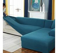 Copridivano elasticizzato universale con chaise longue turchese blu granuloso design all inclusivo antipolvere facile da pulire adatto a 2 posti 140 185 cm quattro stagioni uso