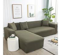 Copridivano elastico con penisola sinistra e destra, antigraffio, a prova di gatto, a forma di L, per divani da 190 a 230 cm, protezione elegante e durevole