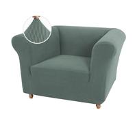 Copridivano elastico per divano a 1/2/3 posti con braccioli, antiscivolo, antigraffio, adatto agli animali domestici, non lascia pelucchi, protezione per divano per soggiorno (grigio verde, 1 posto)