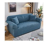Copridivano elastico per divano a 2 posti lato destro a forma di L vintage motivo foglia elasticizzato grigio blu tinta unita tessuto poliestere perfetto per la decorazione della casa