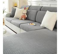 Copridivano Elastico Rivestimento Protettivo per Divano Tessuto Jacquard Copridivano Combinato per Divano a L Disponibile in Tutte Le Stagioni (Colore : Grigio Scuro, Misurare : 65-95cm x 135-165cm