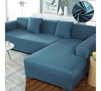 Copridivano estensibile a forma di L con chaise longue destra/sinistra, impermeabile, antigraffio, per divano a 1/2/3/4/5 posti, in tessuto universale, per animali domestici e bambini