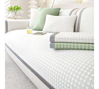 Copridivano Estivo Rinfrescante In Seta Glacée, Copertura Antiscivolo Per Divano Angolare, Poltrona E Seduta, Tessuto Traspirante Morbido - Protezione Mobili(White,36 * 63in/90 * 160cm)