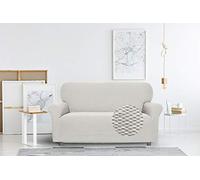 Copridivano FASHIONABLE Estensibile da 120 a 160 cm - Salvadivano Elasticizzato in Poliestere, Cotone ed Elastan, Protezione Divano 2 Posti - PANNA