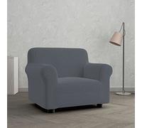 Copridivano FASHIONABLE Estensibile da 65 a 95 cm - Salvadivano Elasticizzato in Poliestere, Cotone ed Elastan, Protezione Divano 1 Posto - GRIGIO SCURO
