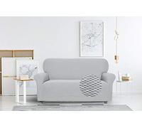 Copridivano FASHIONABLE Estensibile da 65 a 95 cm - Salvadivano Elasticizzato in Poliestere, Cotone ed Elastan, Protezione Divano 1 Posto - GRIGIO CHIARO