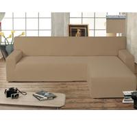 BIANCHERIAWEB Copridivano Genius con Penisola Chaise Longue Modello Swing Colore Tortora Destra Tortora