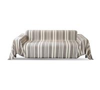 Copridivano grande reversibile multifunzionale per divano a 2-3 posti, design decorativo con frange, impermeabile e lavabile in lavatrice, 180 x 380 cm, marrone chiaro
