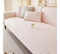 Copridivano impermeabile antigraffio for divano componibile a forma di L da 2 3 4 posti, protezione for divano rinfrescante in seta di ghiaccio antiscivolo lavabile in lavatrice(Pink,110 * 240cm)