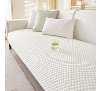 Copridivano impermeabile antigraffio for divano componibile a forma di L da 2 3 4 posti, protezione for divano rinfrescante in seta di ghiaccio antiscivolo lavabile in lavatrice(White,110 * 210cm)