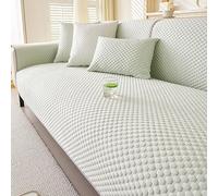 Copridivano impermeabile antigraffio for divano componibile a forma di L da 2 3 4 posti, protezione for divano rinfrescante in seta di ghiaccio antiscivolo lavabile in lavatrice(Green,90 * 210cm)