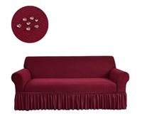 Copridivano Impermeabile, copridivano Elasticizzato per 1, 2, 3 o 4 posti, Tinta Unita, Trapuntato, Morbido, Antipolvere, Protettivo, Lavabile, in Spandex, Antiscivolo (Rosso, 190-230 cm)
