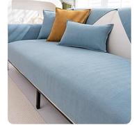 Copridivano impermeabile in ciniglia, universale, antiscivolo, per mobili componibili da 1 a 4 posti e a forma di L, blu, 110 x 210 cm, elegante decorazione per la casa