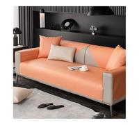 Copridivano impermeabile in ecopelle per animali domestici, antiscivolo, per divano a 1, 2, 3, 4 posti (arancione, 90 x 160 cm)