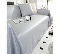 Copridivano impermeabile in pelle sintetica - Fodera divisibile a L e Loveseat Slipcovers lavabile Futon Protector grigio chiaro 71 x 165 pollici perfetto per l'arredamento della casa.