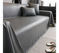 Copridivano impermeabile in pelle sintetica per divano componibile e loveseat a forma di L, lavabile, colore: rosso vino, 180 x 350 cm