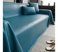 Copridivano impermeabile in pelle sintetica per divano componibile e loveseat a forma di L, lavabile, colore: rosso vino, 180 x 350 cm