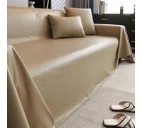 Copridivano impermeabile in pelle sintetica per divano componibile e loveseat a forma di L, lavabile, colore: rosso vino, 180 x 350 cm