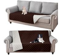 Copridivano impermeabile per cani e gatti, antigraffio, con retro antiscivolo, colore marrone, 208 x 208 cm