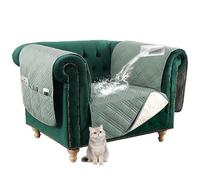 Copridivano impermeabile per divano da 1 a 4 posti, antiscivolo, con tasca laterale, ideale per cani e gatti, verde vite