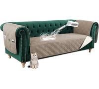 Copridivano impermeabile per divano da 1 a 4 posti, antiscivolo, con tasca laterale, ideale per cani e gatti, verde vite