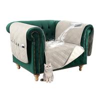 Copridivano impermeabile per divano da 1 a 4 posti, antiscivolo, con tasca laterale, ideale per cani e gatti, verde vite