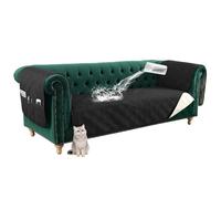Copridivano impermeabile per divano da 1 a 4 posti, antiscivolo, con tasca laterale, ideale per cani e gatti, verde vite