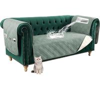 Copridivano impermeabile per divano da 1 a 4 posti, antiscivolo, con tasca laterale, ideale per cani e gatti, verde vite